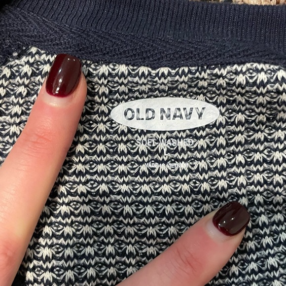 NWOT old navy blue and white Henley - Picture 3 of 4